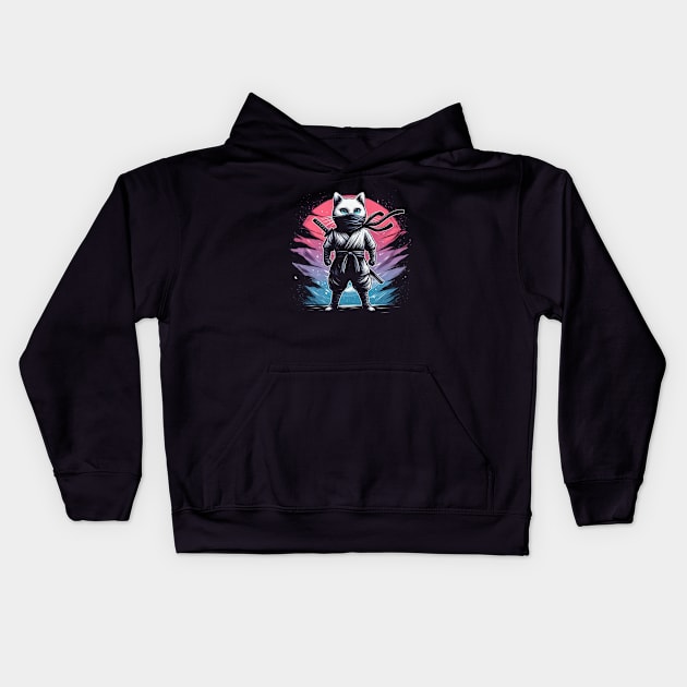 Shinobi Cat Kids Hoodie by Genbu